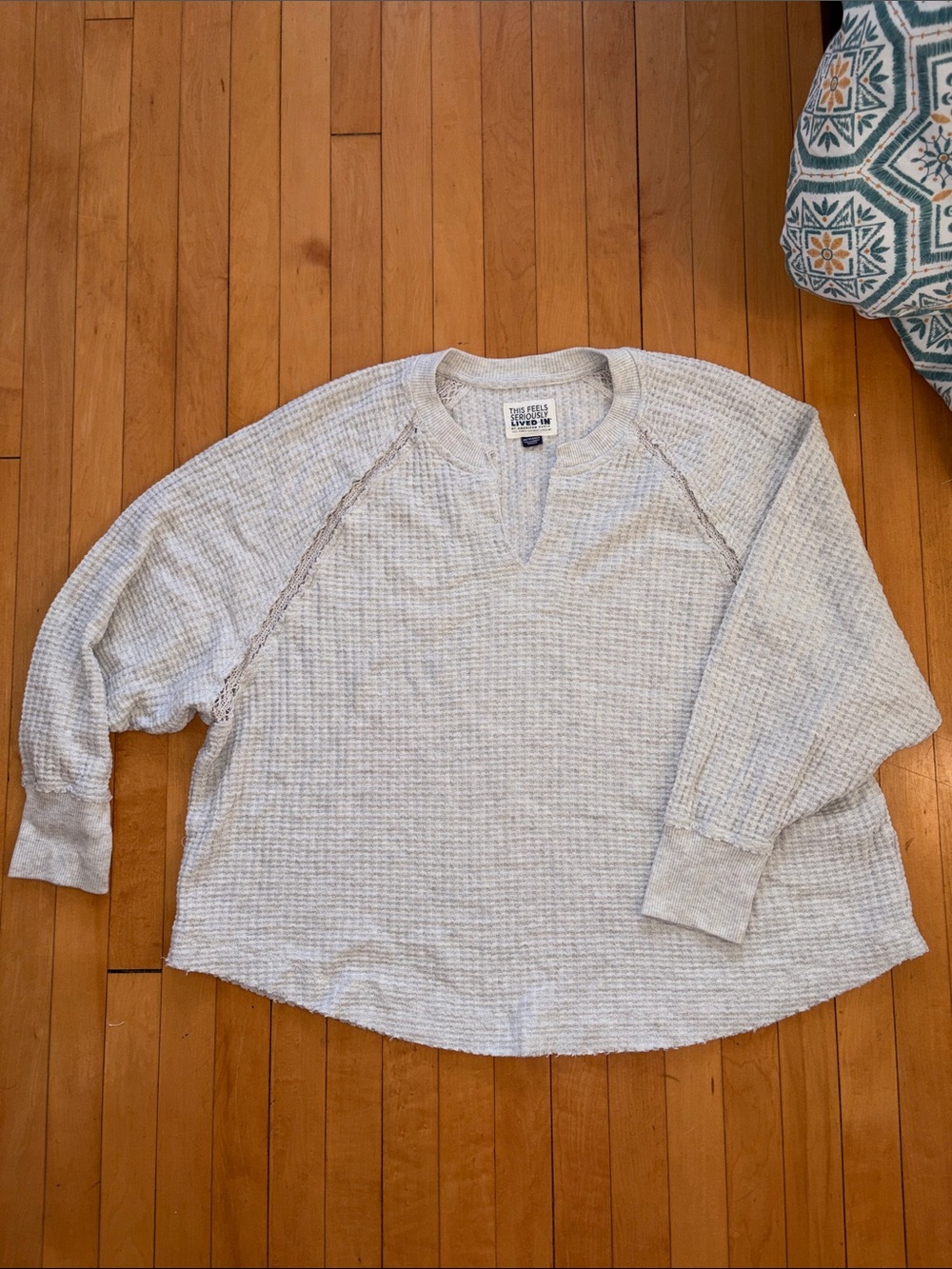 American Eagle Crochet Thermal Long Sleeve